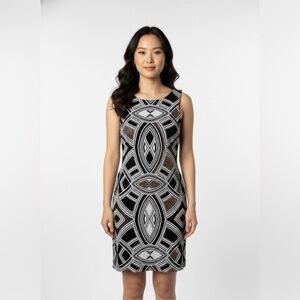 Speechless Black and White Geometric Mini Dress